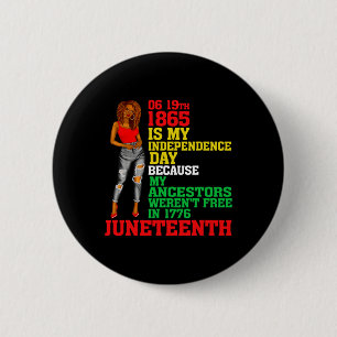 Gelukkige Juneteenth Is Mijn Onafhankelijkheidsdag Ronde Button 5,7 Cm