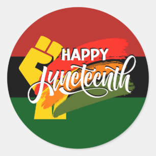 GELUKKIGE JUNETEENTH Pan Afrikaans Ronde Sticker