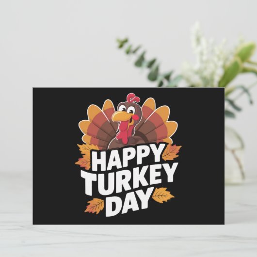 Gelukkige kalkoendag Thanksgiving Day vakantiegesc Kaart (Staand voorkant)