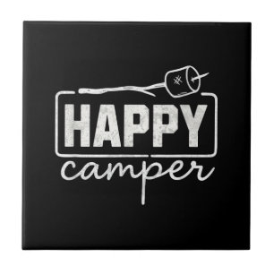 Gelukkige Kampeer Marshmallow Grappige Wandel Kamp Tegeltje