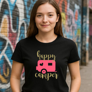 Gelukkige Kampeerder - Roze Hart Kampeerder T-shirt