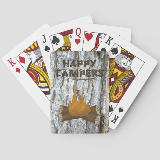 Gelukkige kampeerders Zwart  Pokerkaarten (Achterkant)