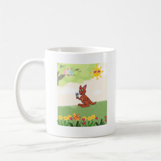 Gelukkige kangoeroe in het bos koffiemok