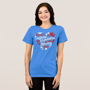 Gelukkige kapitalistische uitbuiting van affectied Tri-Blend shirt