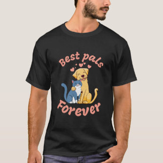 Gelukkige kat en gelukkige hond. Beste vrienden vo T-shirt