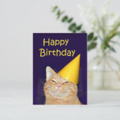 Gelukkige kat Gelukkige verjaardag Briefkaart (Staand voorkant)