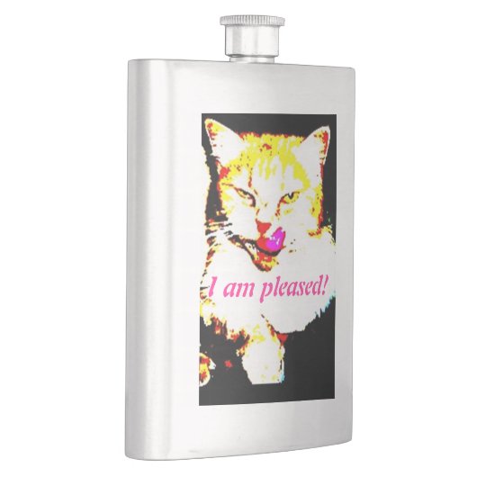 gelukkige kat heupfles (Rechts)