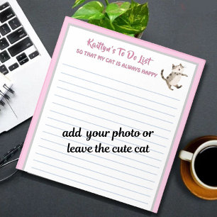 Gelukkige kat of foto gepersonaliseerd om planner notitieblok