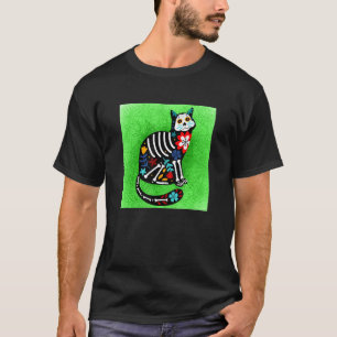 Gelukkige Kat Suiker Schedel Calavera Dia De Los M T-shirt