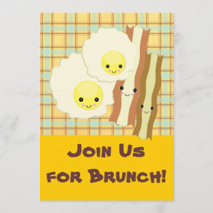 gelukkige kawaii eieren spek brunch ontbijt kaart