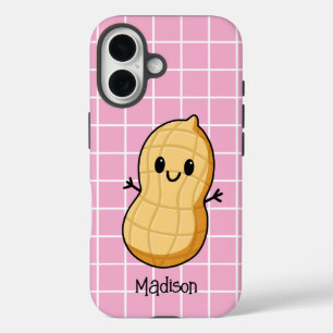 Gelukkige Kawaii Pinda Cartoon – Schattige Glimlac iPhone 16 Hoesje