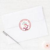 Gelukkige Kerstman Dot Circle Labels (Envelop)