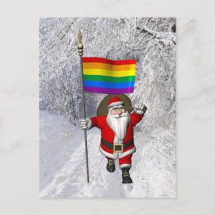 Gelukkige Kerstman steunt homorechten Feestdagenkaart