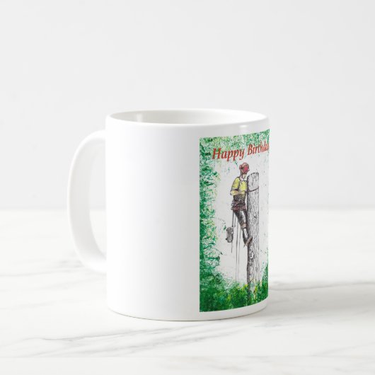 Gelukkige Kerstmis Arborist Boom Chirurg Kettingza Koffiemok (Voorkant links)