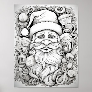 Gelukkige Kerstmis Volwassen Kleuring Poster
