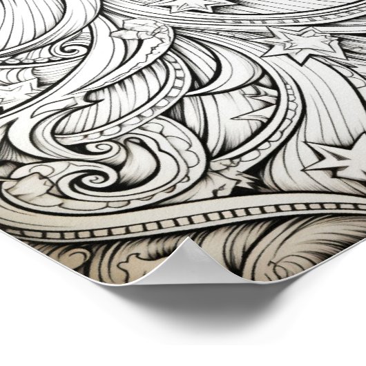 Gelukkige Kerstmis Volwassen Kleuring Poster (Hoek)