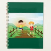 Gelukkige Kinder spelen buitenshuis Planner (Voorkant)