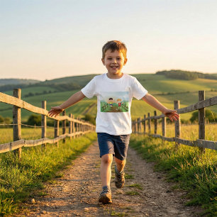 Gelukkige Kinder spelen buitenshuis T-shirt