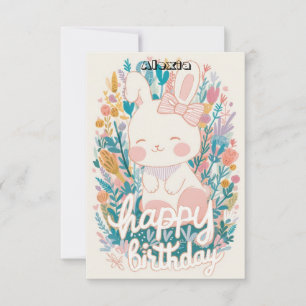 Gelukkige kinderen Bunny Digitale Verjaardag Kaart
