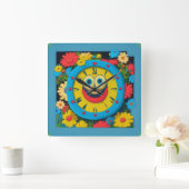 Gelukkige kinderen vierkante klok (Huis)