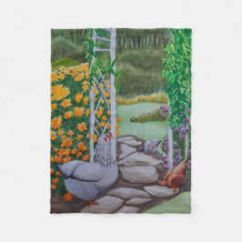 Gelukkige kippen hebben plezier in het park fleece deken