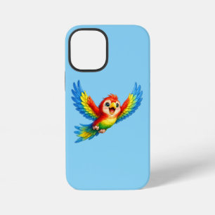 Gelukkige Kleine Papegaai Cartoon Kunst voor Kinde iPhone 12 Mini Hoesje
