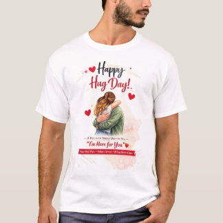 Gelukkige knuffeldag Romantische liefde en troost T-shirt