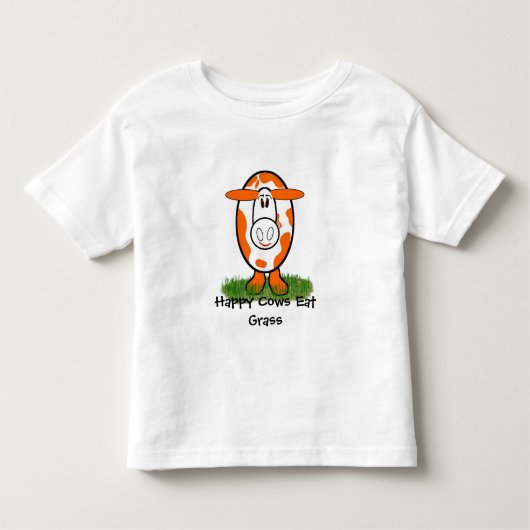 Gelukkige Koeien eten gras - - Gepersonaliseerd -  Kinder Shirts (Voorkant)