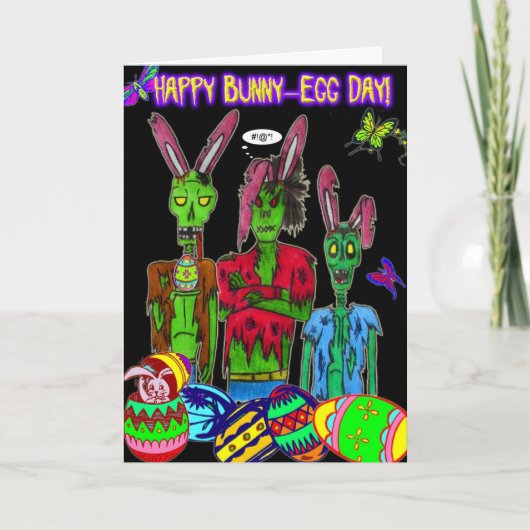 gelukkige konijntje-ei dagkaart feestdagen kaart (Voorkant)