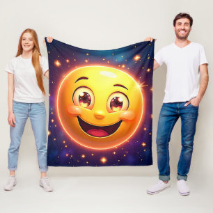 Gelukkige Kosmische Ogen Emoji Fleece Deken