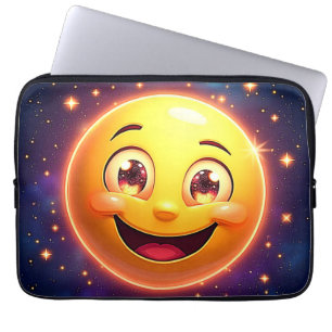 Gelukkige Kosmische Ogen Emoji Laptop Sleeve