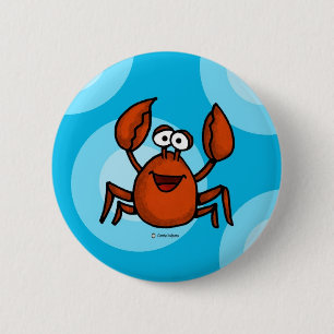 gelukkige krab ronde button 5,7 cm