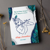 Gelukkige Krishna Janmashtami Peacock Feather Feestdagenkaart