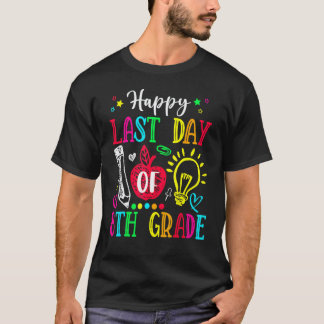 Gelukkige laatste dag van de 8e klas afstudeerleer t-shirt