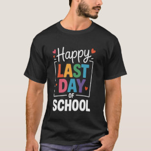 Gelukkige laatste schooldag docent en leerling ein t-shirt