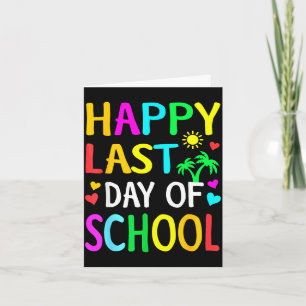 Gelukkige laatste schooldag kinderen leraar studen kaart