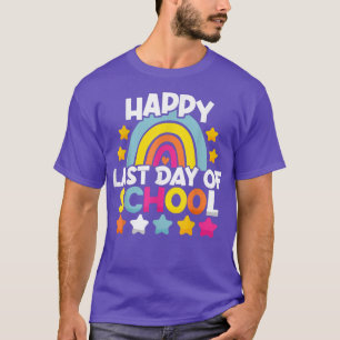 Gelukkige laatste schooldag leraar leerling afstud t-shirt