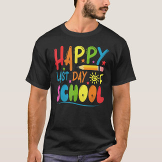 Gelukkige laatste schooldag leraar student afstude t-shirt