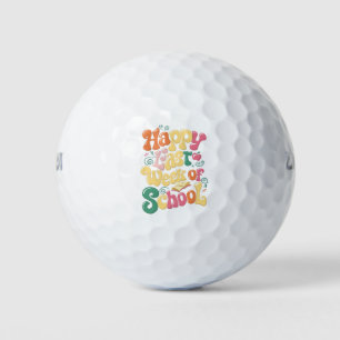 Gelukkige laatste week van school leraren studente golfballen