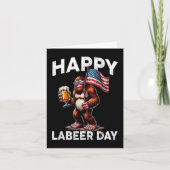 Gelukkige Labeer Dag Labor Day Sasquatch Amerikaan Kaart (Voorkant)
