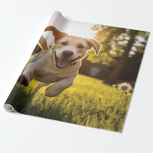 Gelukkige Labrador Puppy Running Cadeaupapier