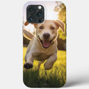 Gelukkige Labrador Puppy Running iPhone 13 Pro Max Hoesje