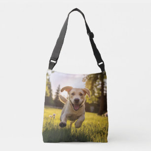Gelukkige Labrador Puppy Running Crossbody Tas