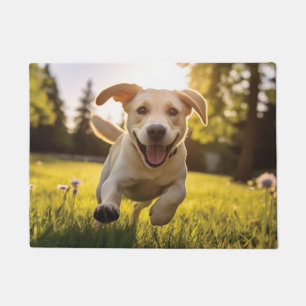 Gelukkige Labrador Puppy Running Deurmat