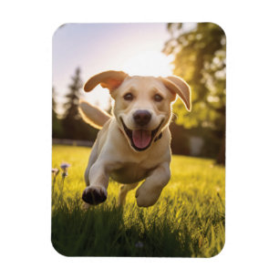 Gelukkige Labrador Puppy Running Magneet