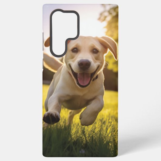 Gelukkige Labrador Puppy Running Samsung Galaxy Hoesje (Achterkant)