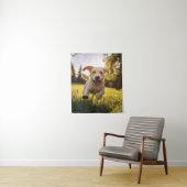 Gelukkige Labrador Puppy Running Wandkleed (In situ)