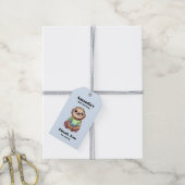 Gelukkige lachende luiaard zitten ontspannen verja cadeaulabel (Met Touw)