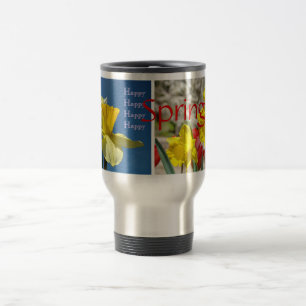 Gelukkige Lente Narcissen Reizen Koffie mokken Blo