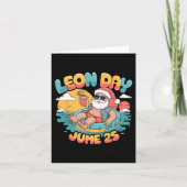 Gelukkige Leon-dag Kerstmis Santa Zomer 6 maanden Kaart (Voorkant)